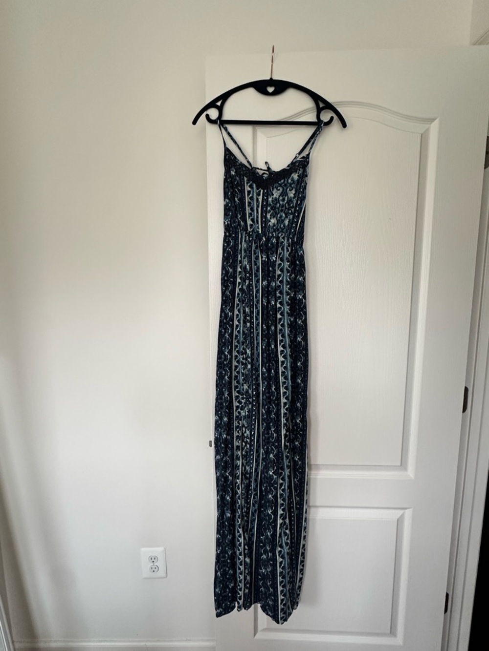 Mossimo Supply Co. Navy and White Printed Maxi Dress